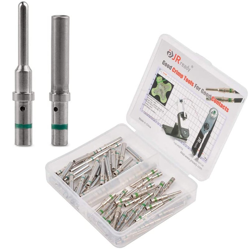 JRready ST6120 DT Connector Terminal Kit Contact Size 16, Male Pins 0460-215-16141/Female Sockets 0462-209-16141 Solid Contacts Wire Gauge 14-20 AWG, 30 Pairs - Image 1